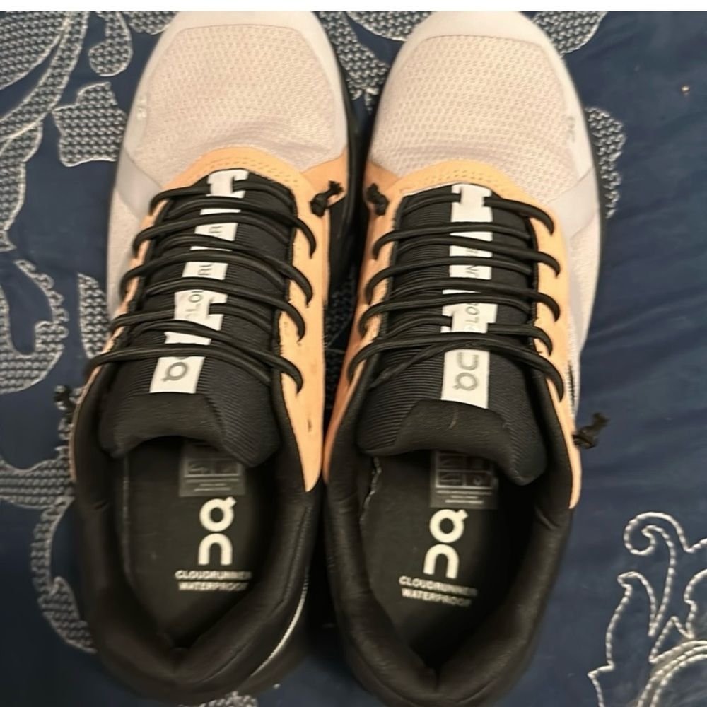 On cloud woman’s shoes